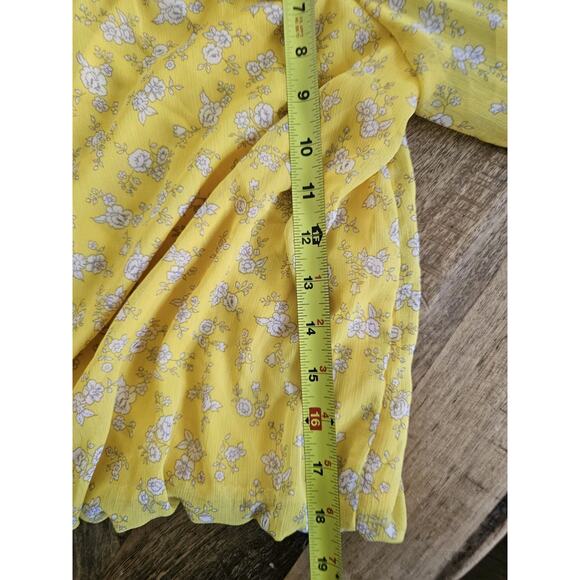Banana Republic Yellow Floral Balloon Sleeve Blouse Women's Size S NWT - Picture 9 of 10